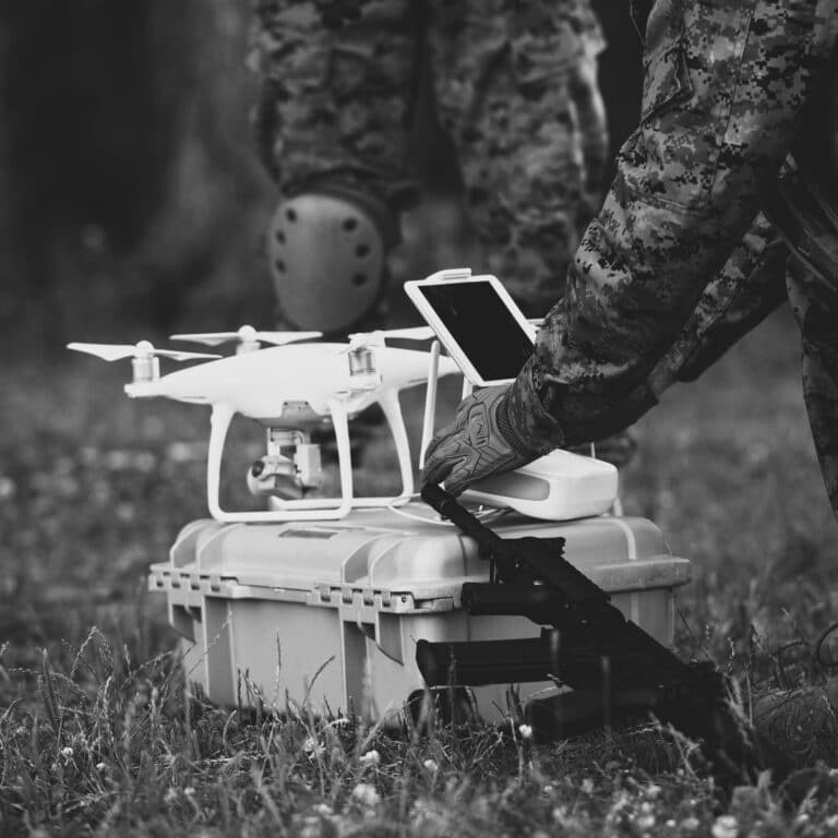 Soldiers Squad are Using Drone for Scouting